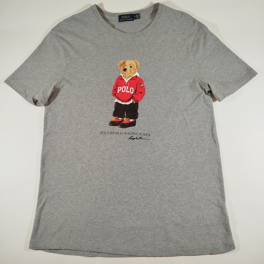Polo bear Red Hoodie T Shirt Grey Size M
